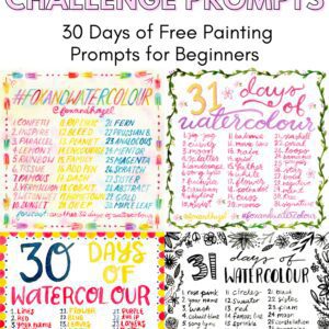 4 free watercolour challenge prompt sets daily watercolour practice