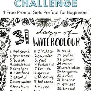 31 day watercolour challenge free painting prompts for beginners