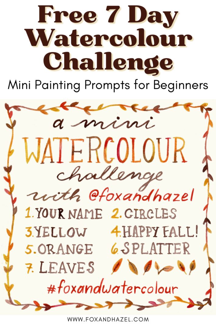 7 day watercolour challenge mini watercolour prompts for beginners