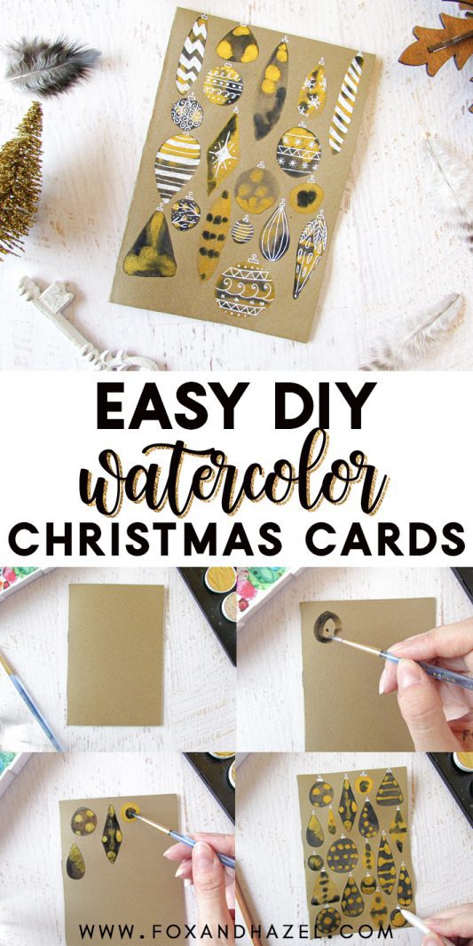 How To Make Easy DIY Watercolor Christmas Cards