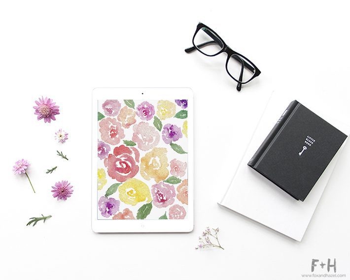 free floral iPad background watercolor flower wallpaper