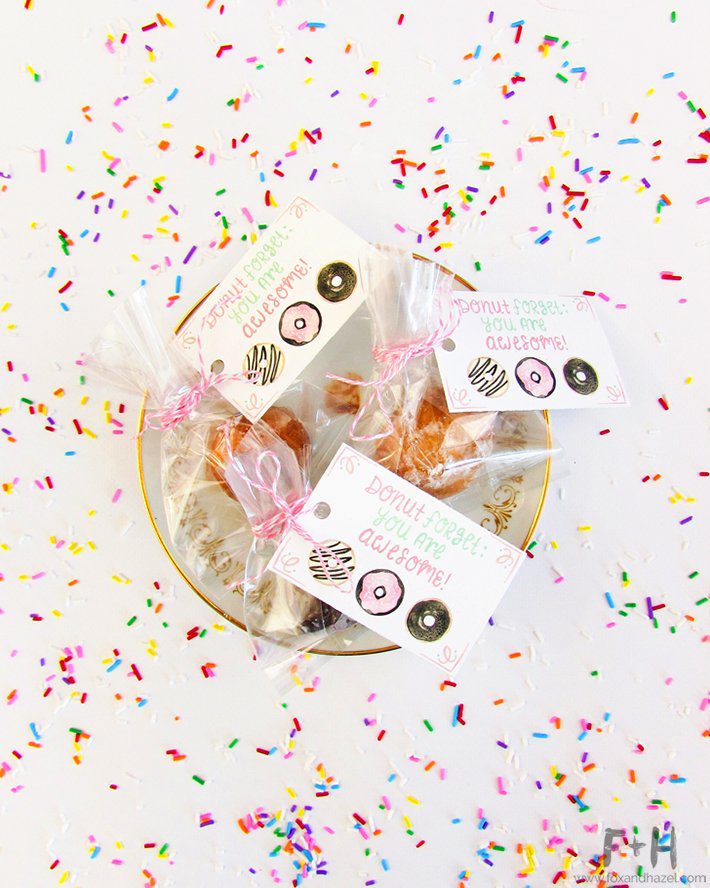 Free Donut Valentines Tags - Fox + Hazel