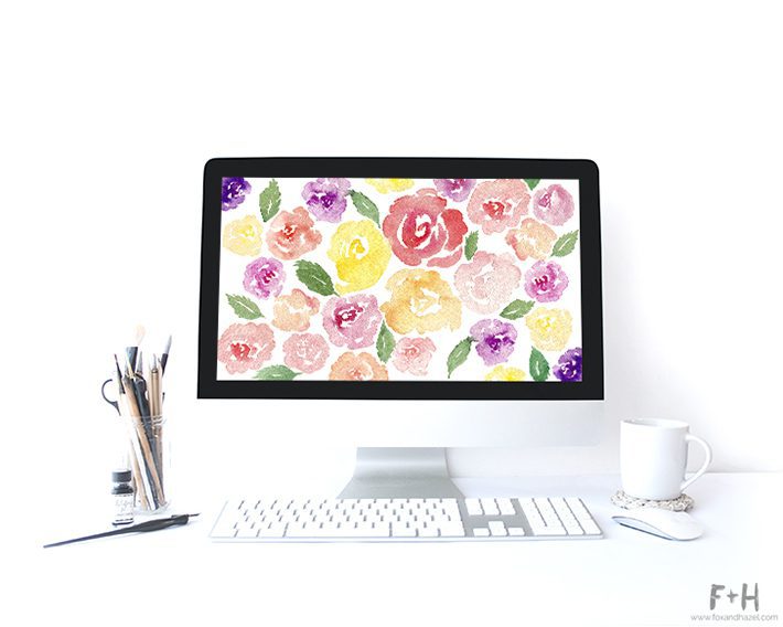 free floral iPad background watercolor flower wallpaper