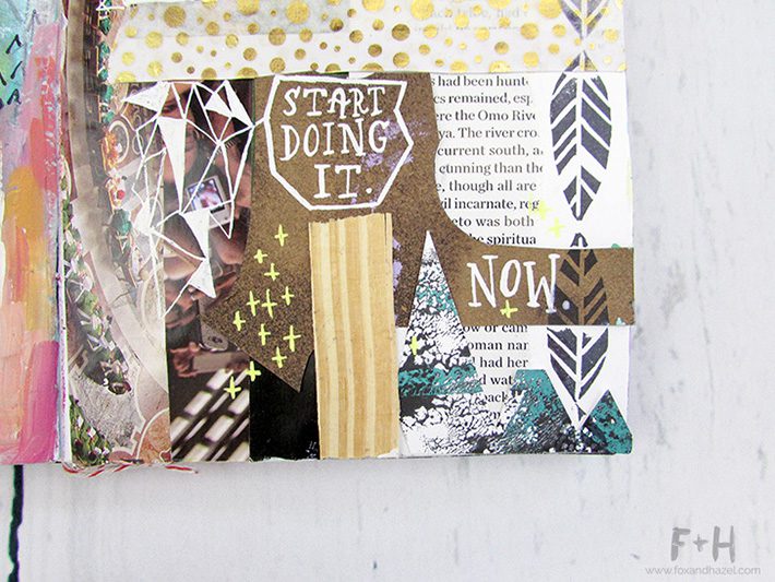 details of art journaling page