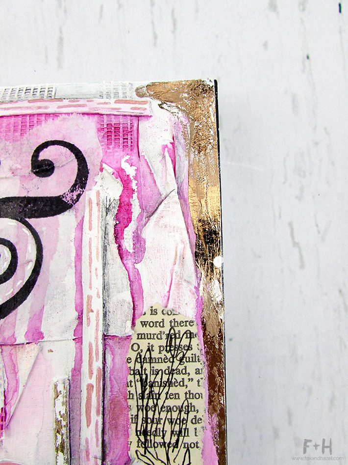 details of art journaling page