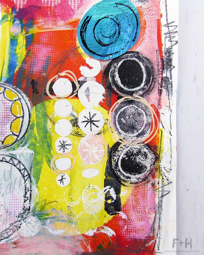 details of art journaling page