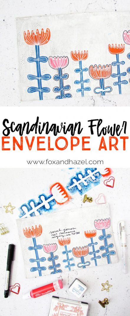 Scandinavian Flowers Envelope Art Tutorial - Fox + Hazel