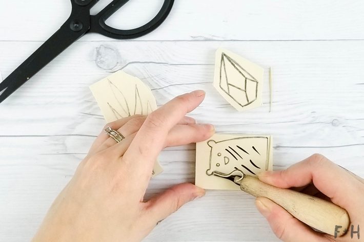 DIY Hand Carved Rubber Stamps - Stamp Carving - Fox + Hazel