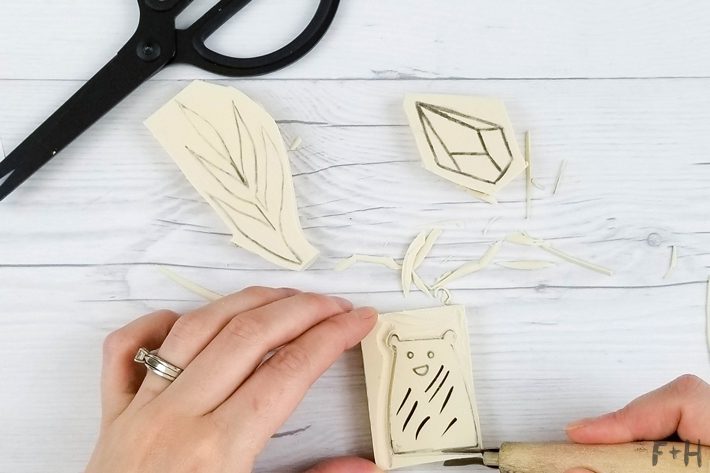 DIY Hand Carved Rubber Stamps - Stamp Carving - Fox + Hazel