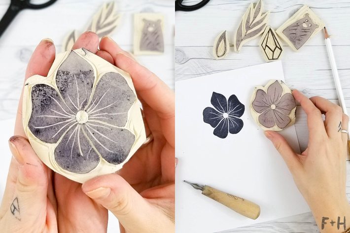 How To DIY Hand Carved Rubber Stamps Fox Hazel