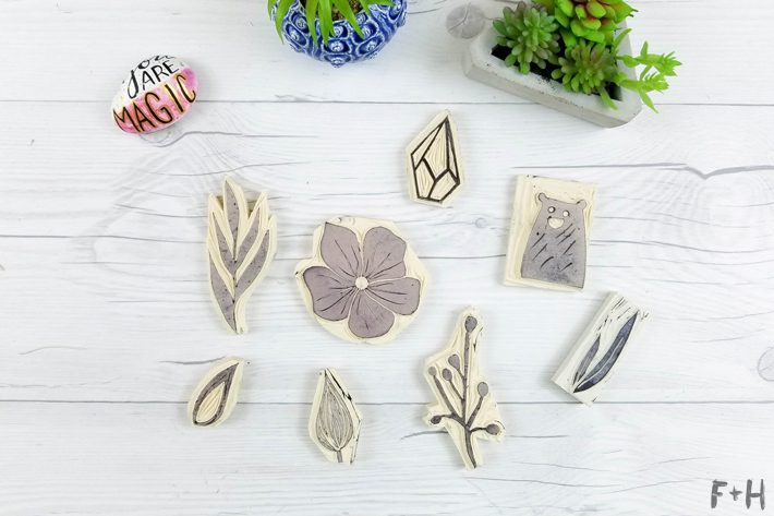 DIY Hand Carved Rubber Stamps - Fox + Hazel