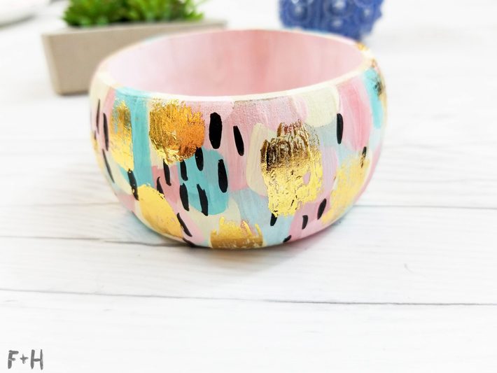 Abstract-Painted-Wooden-Bangle-Bracelets-with-DecoFoil--Fox-+-Hazel-22