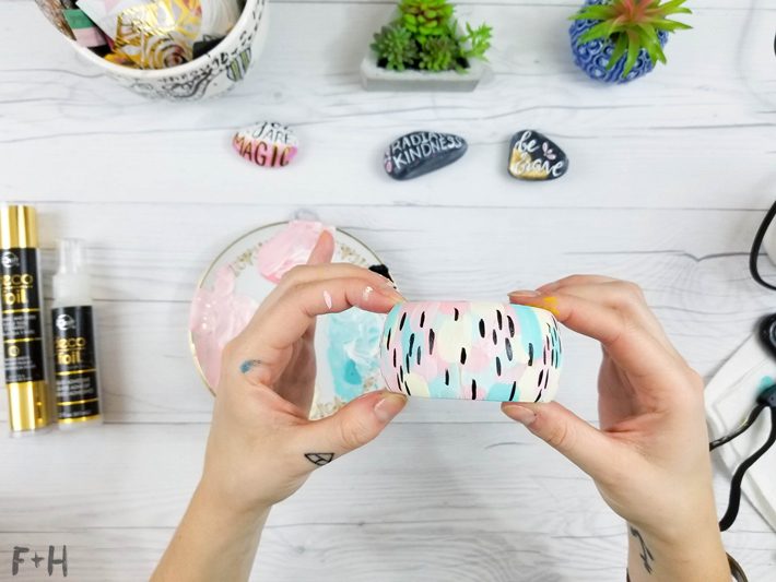 DIY Abstract Painted Wood Bangle Bracelets -Fox + Hazel