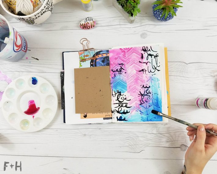 Create texture in your art journal using minimal supplies