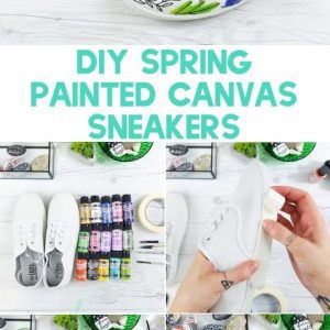 painted white canvas sneakers