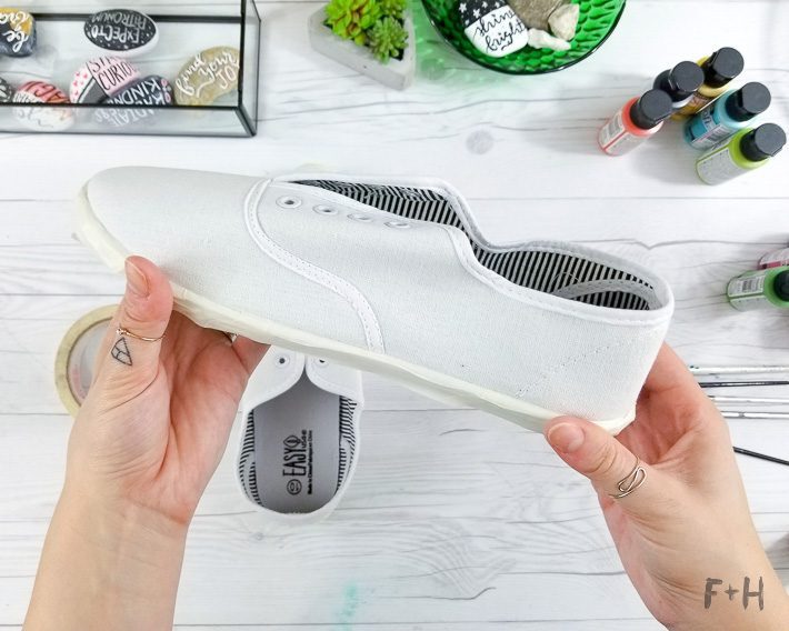 DIY Spring Inspired Painted Canvas Sneakers