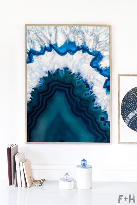 Gorgeous Free Blue Agate Wall Art Print | Fox + Hazel