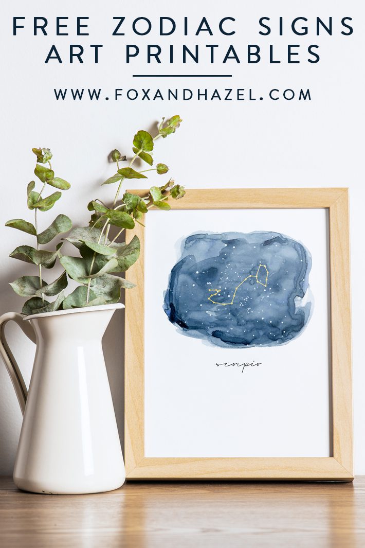 Download 12 Free Zodiac Signs Art Printables | Fox + Hazel