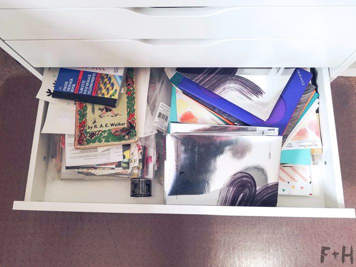 ikea alex drawer open with papers
