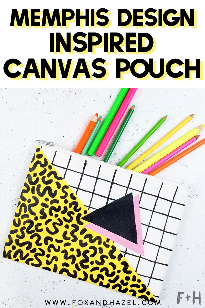 painting on white canvas zipper pouch