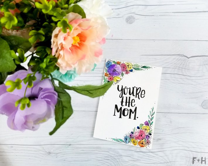 watercolor mother's day card diy