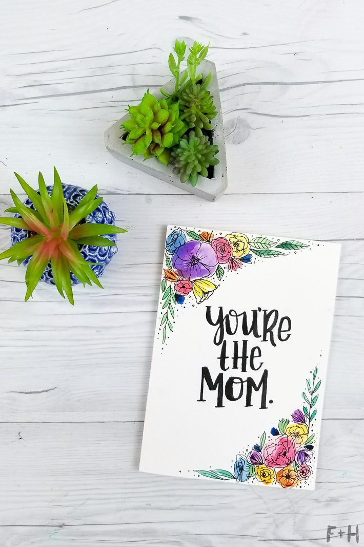 Easy Step-by-Step Watercolor Mother's Day Card