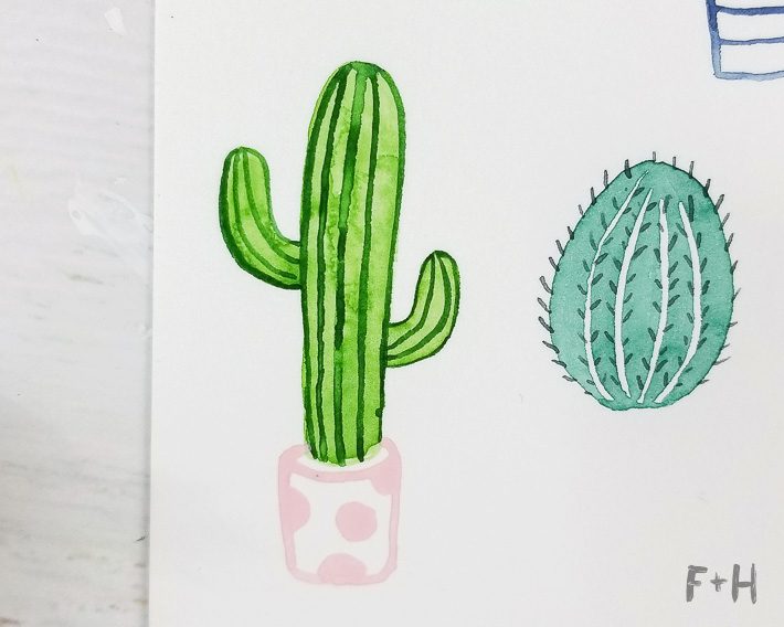 watercolor cactus painting