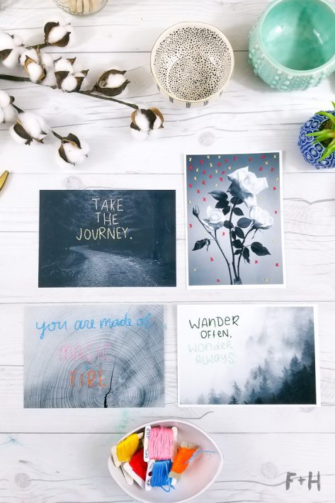 Black & White Embroidered Photo Art - Fox + Hazel | free art + designs