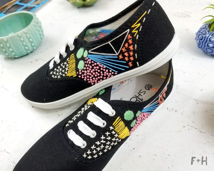 How To DIY Embroidered Canvas Shoes 