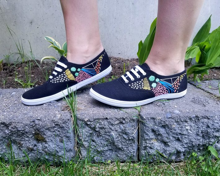 Embroidered canvas outlet shoes