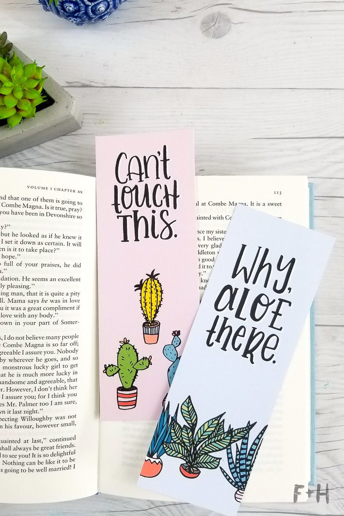 succulent printable bookmarks