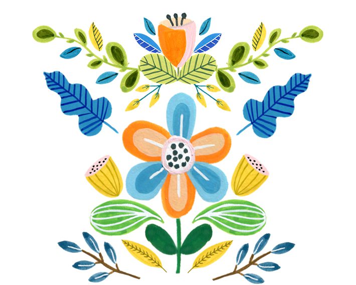 Cute & Fun Free Folk Art Flower Graphics! | Fox + Hazel