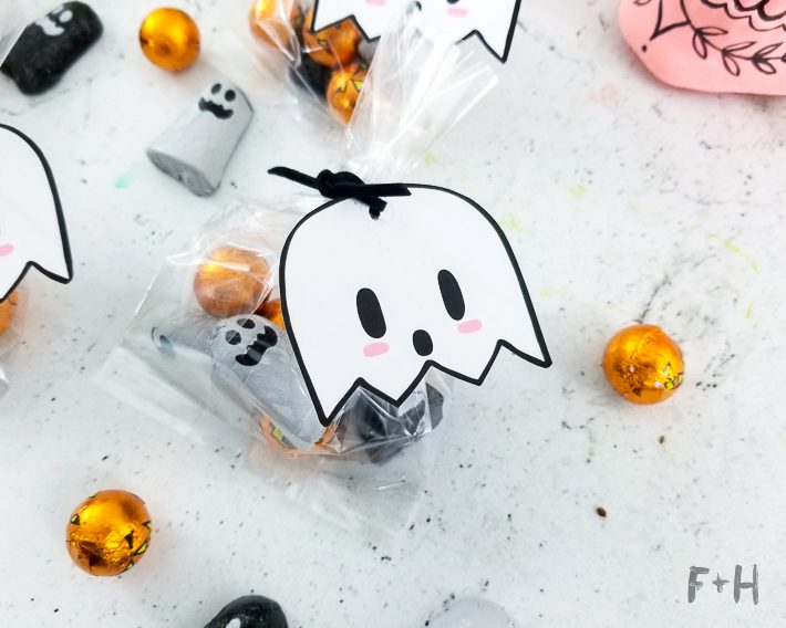 kawaii halloween kawaii ghost candy bag tags