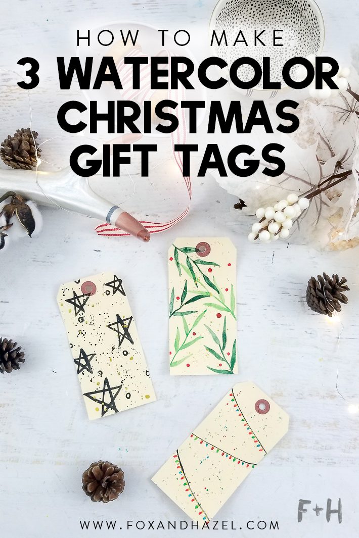 watercolor christmas gift tags