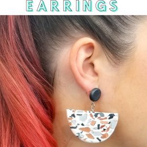 faux terrazzo statement earrings