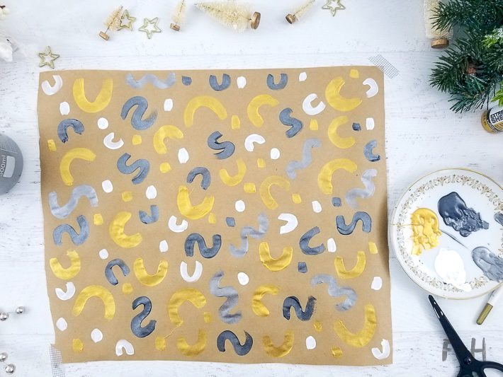 hand-painted kraft wrapping paper