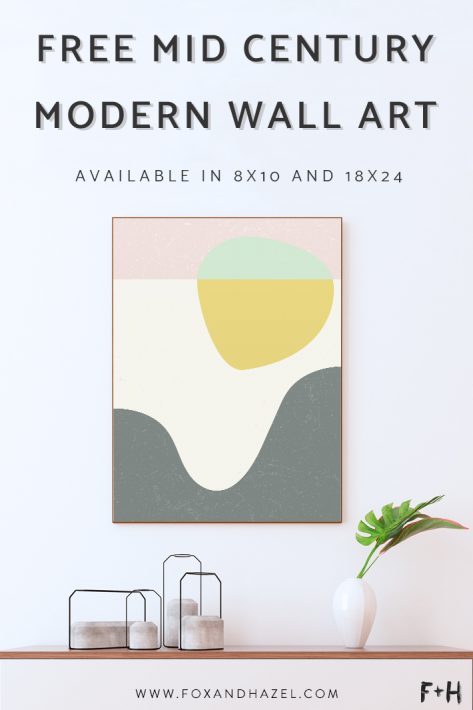 Free Mid Century Modern Wall Art Poster | Fox + Hazel