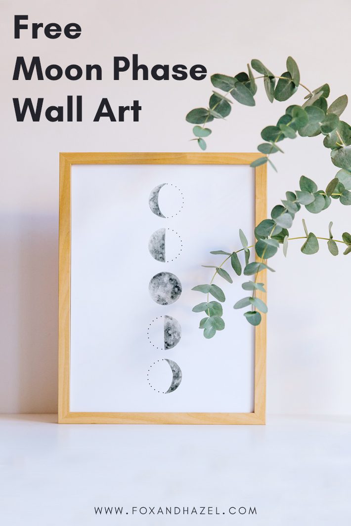 moon art print in wooden frame