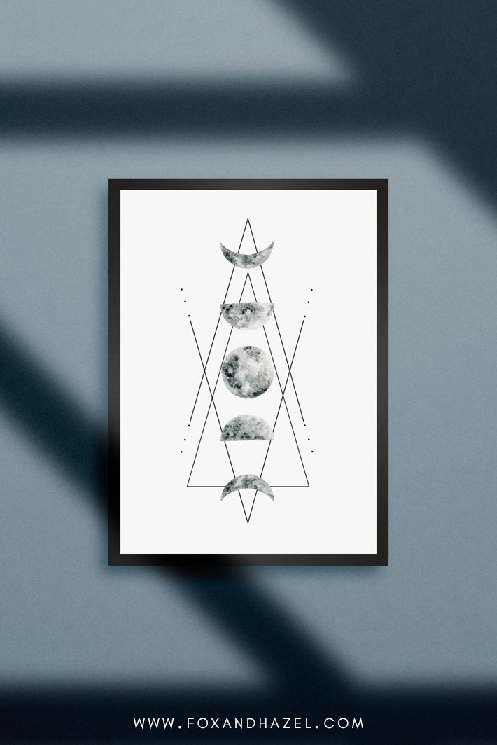 free moon phase wall art print