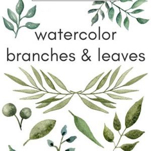 free watercolor branches and leaves