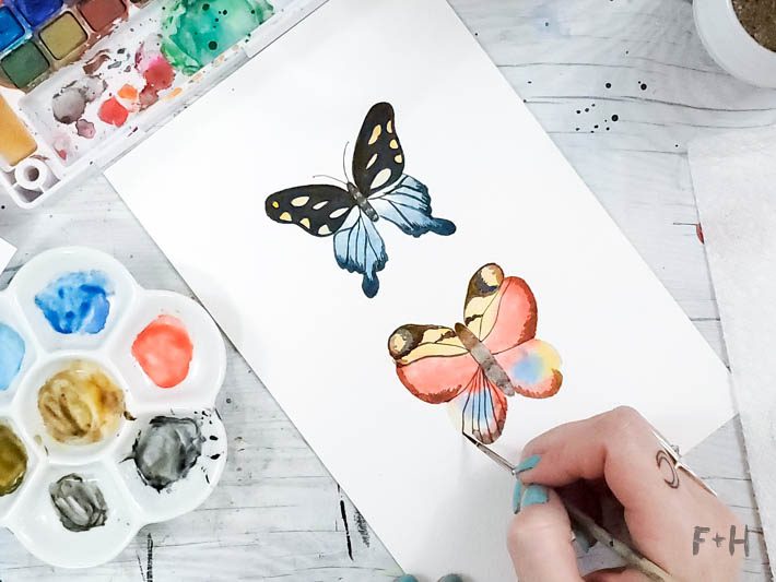 A Pretty Talent Blog: Using Posca Marker to draw a butterfly (step by step)  Card