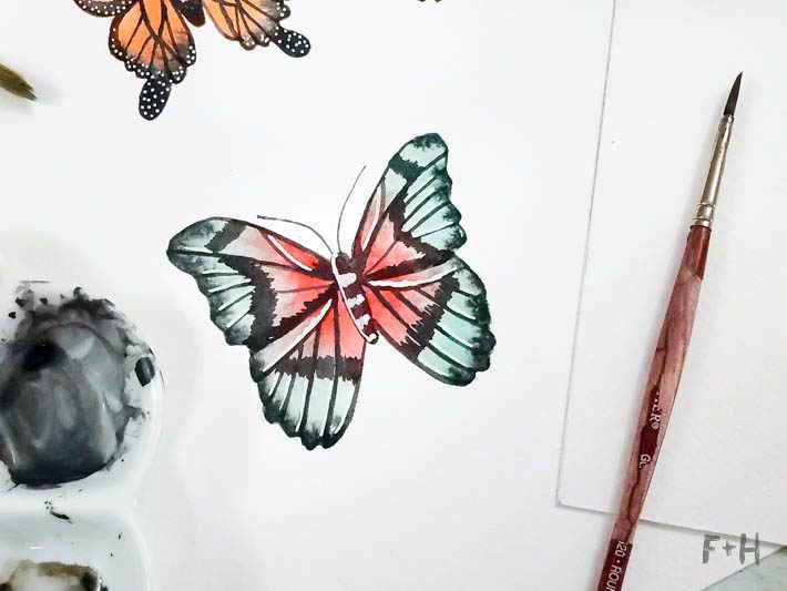 A Pretty Talent Blog: Using Posca Marker to draw a butterfly (step by step)  Card