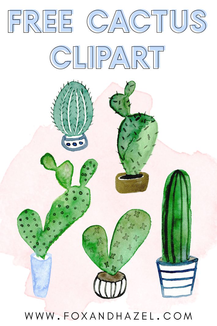 free watercolor cactus clipart