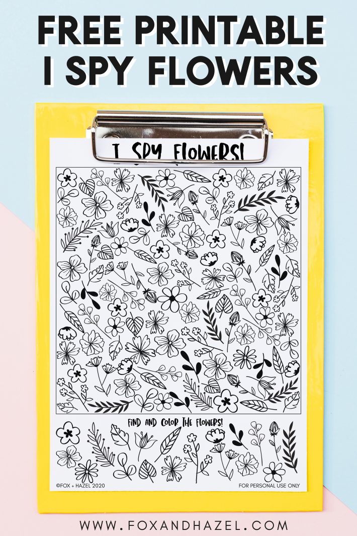 free printable i spy flowers activity sheet fox hazel