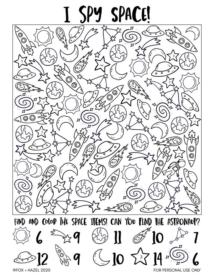 Free Space I Spy Printable Activity Sheet | Fox + Hazel