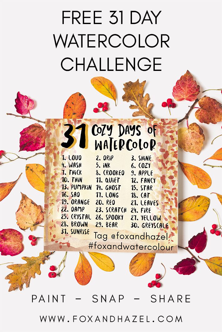 31 Days of Free Watercolor Prompts - Fox + Hazel | free art + designs