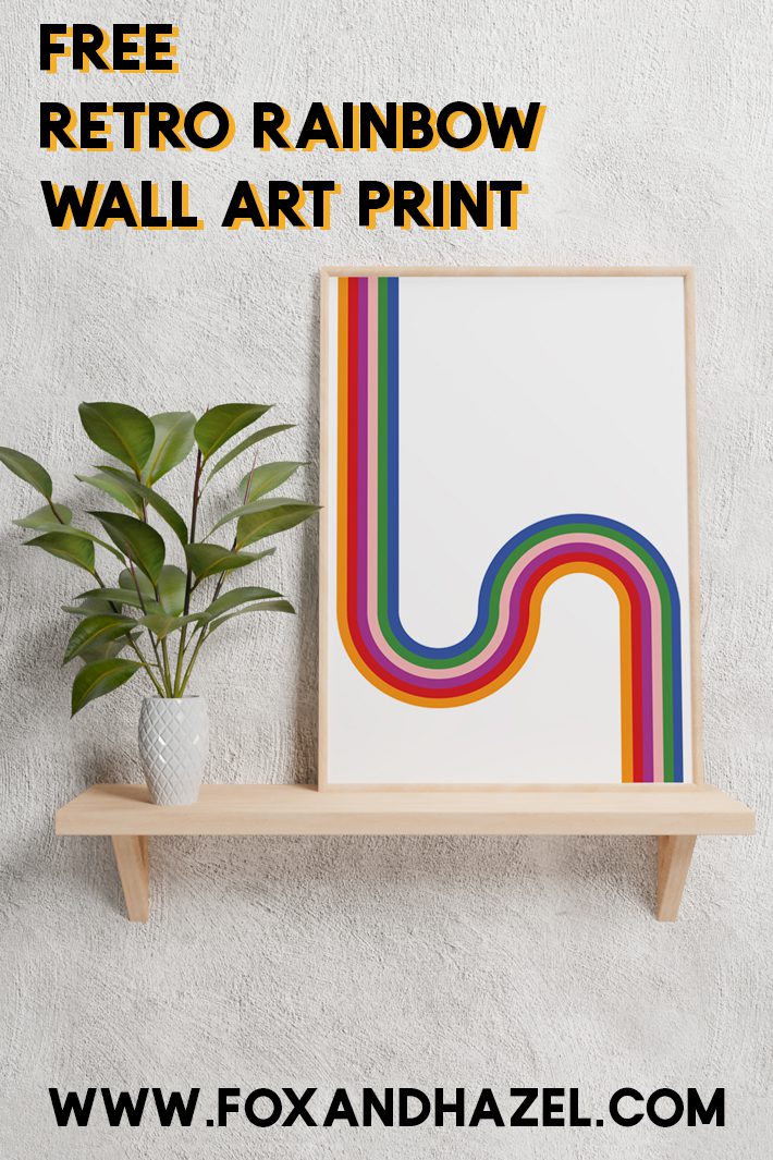 Free Retro Wall Art Printable + Mural Plans Fox + Hazel