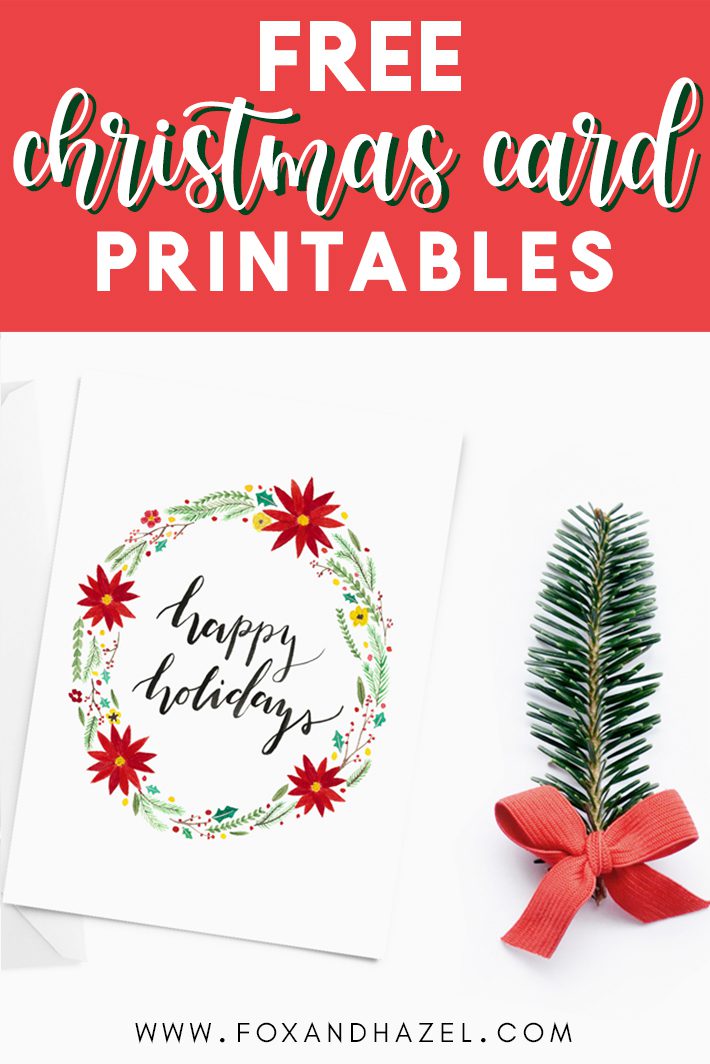 Free Christmas Card Printables - Fox + Hazel | free art + designs