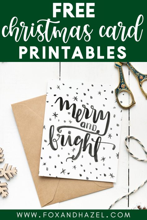 Free Christmas Card Printables - Fox + Hazel | free art + designs