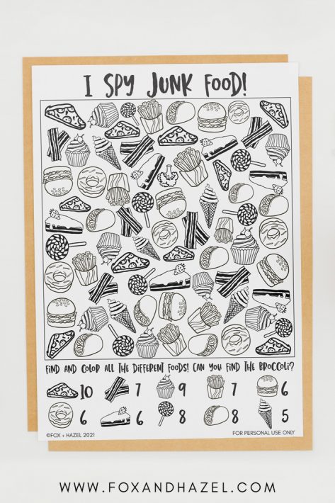 Food I Spy Printable